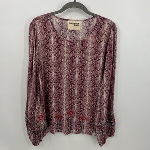 Savanna Jane pink snake print embroidered top